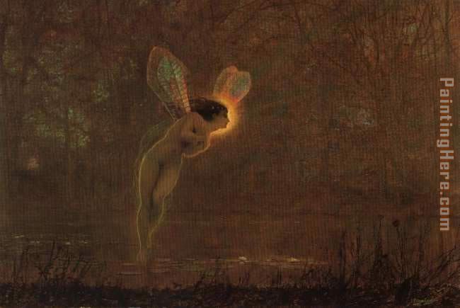 Iris painting - John Atkinson Grimshaw Iris art painting